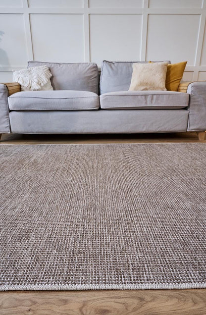 Contemporary Minimalist Beige Textured Area Rug – Modern Solid Color Carpet