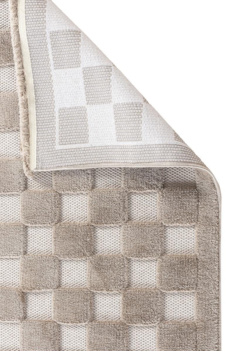 Contemporary Beige Basketweave Textured Area Rug – Modern Solid Neutral Carpet