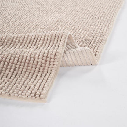 Contemporary Beige Textured Chenille Area Rug – Soft Bubble Loop Design Carpet