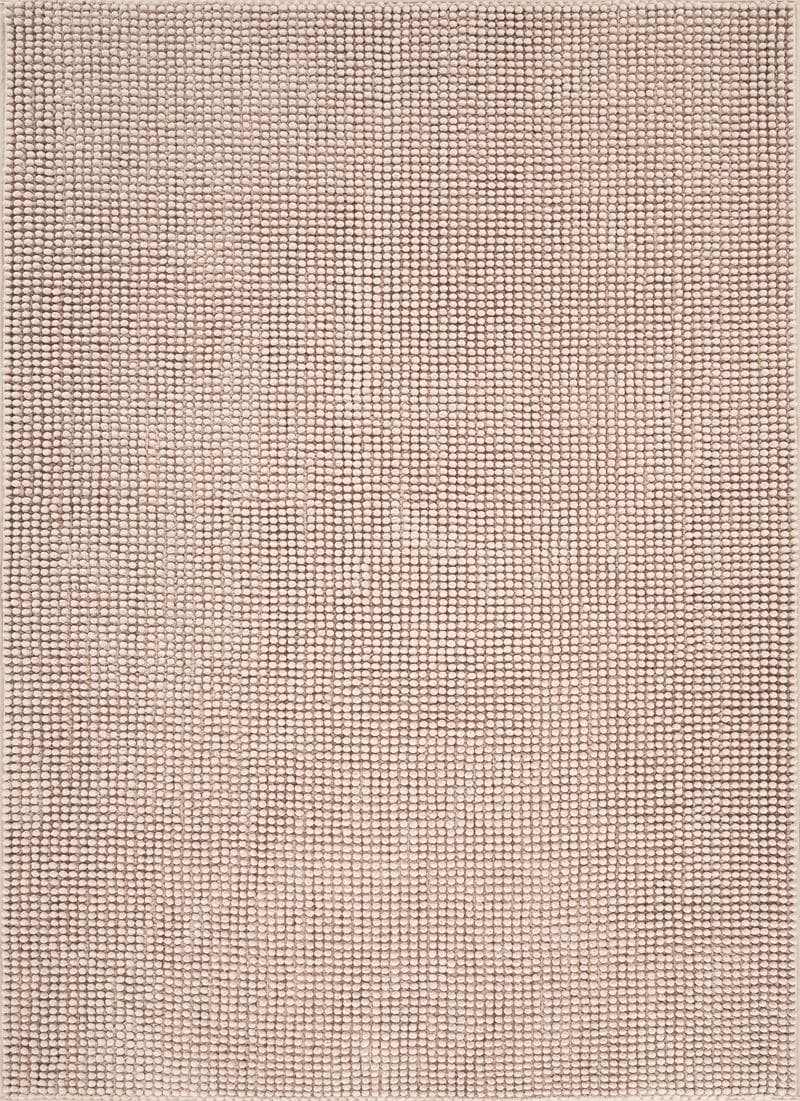 Contemporary Beige Textured Chenille Area Rug – Soft Bubble Loop Design Carpet