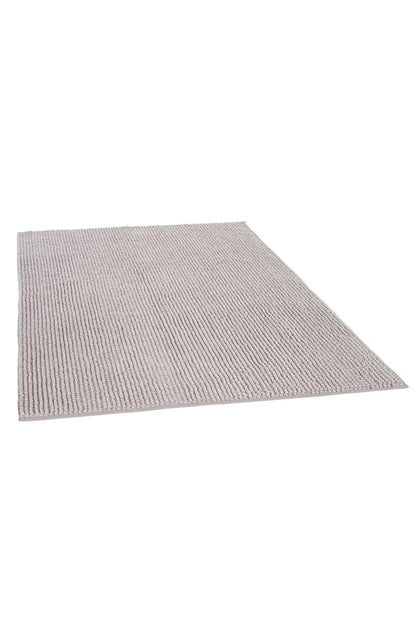 Contemporary Silver Textured Chenille Area Rug – Soft Bubble Loop Design Carpet