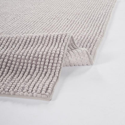 Contemporary Silver Textured Chenille Area Rug – Soft Bubble Loop Design Carpet