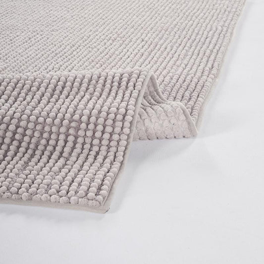 Contemporary Silver Textured Chenille Area Rug – Soft Bubble Loop Design Carpet