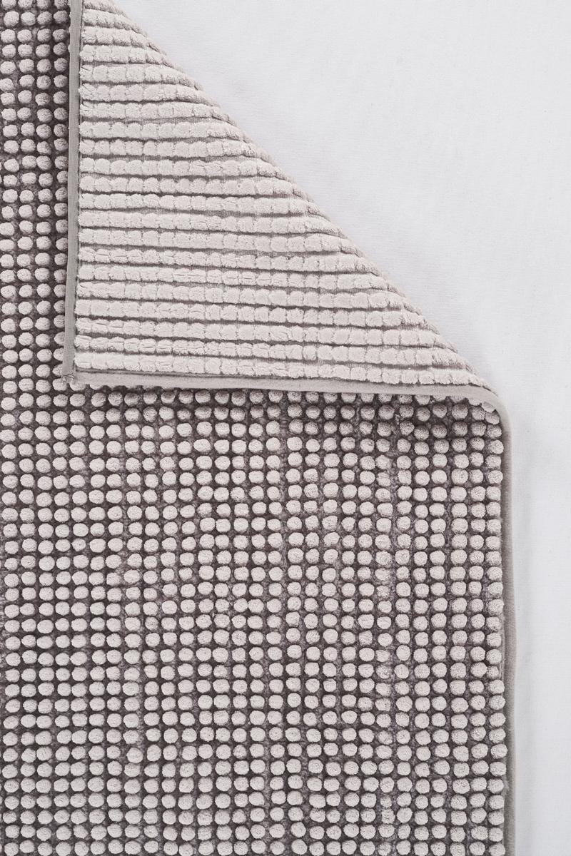 Contemporary Silver Textured Chenille Area Rug – Soft Bubble Loop Design Carpet