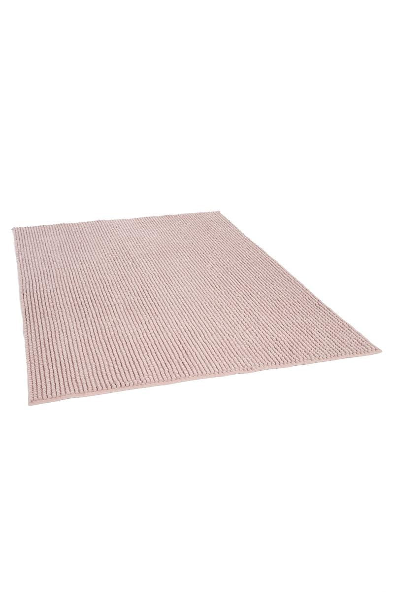 Contemporary Pink Textured Chenille Area Rug – Soft Bubble Loop Design Carpet