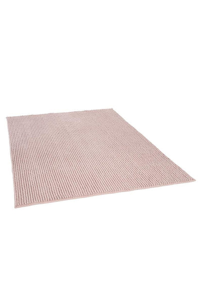 Contemporary Pink Textured Chenille Area Rug – Soft Bubble Loop Design Carpet