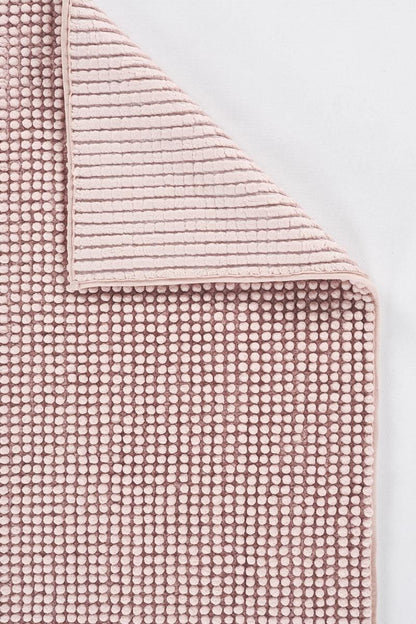 Contemporary Pink Textured Chenille Area Rug – Soft Bubble Loop Design Carpet