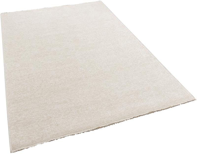 Contemporary Minimalist Beige Textured Area Rug – Modern Solid Color Carpet