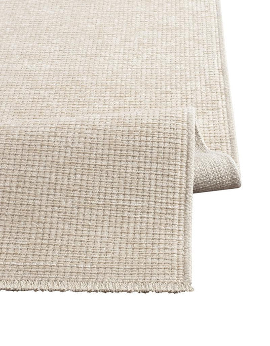 Contemporary Minimalist Beige Textured Area Rug – Modern Solid Color Carpet