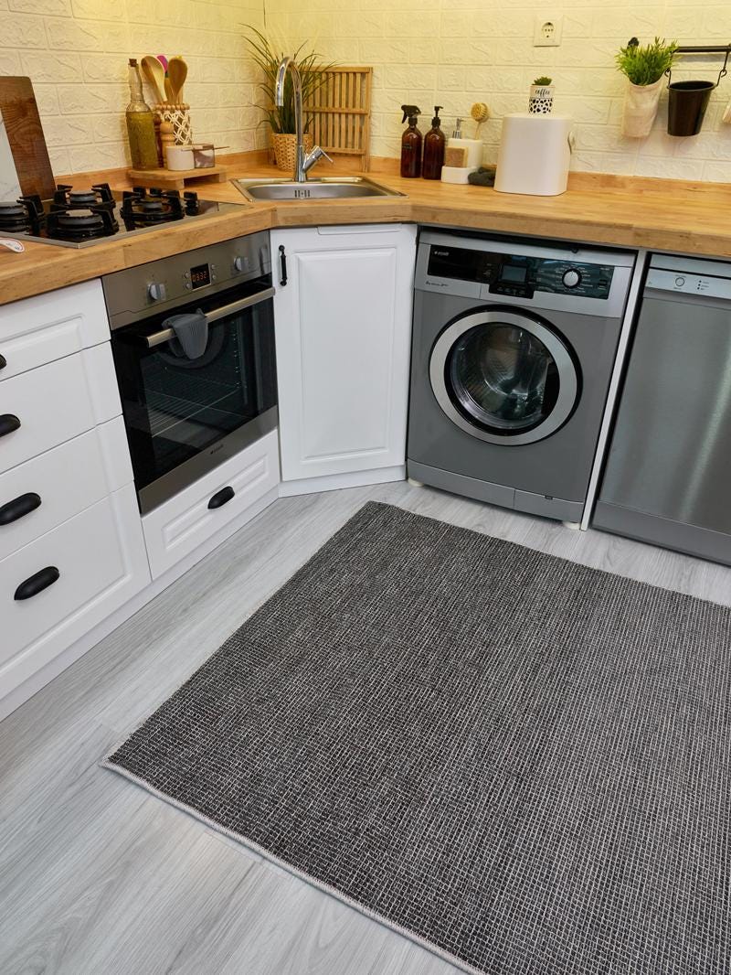 Contemporary Minimalist Gray Textured Area Rug – Modern Solid Color Carpet