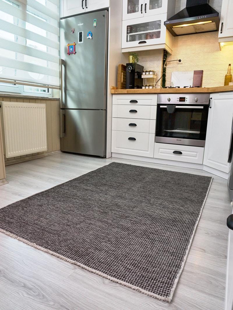 Contemporary Minimalist Gray Textured Area Rug – Modern Solid Color Carpet