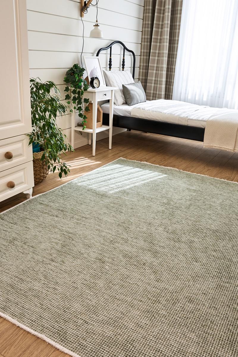 Light Green Textured Area Rug – Modern Minimalist Carpet for Living Room