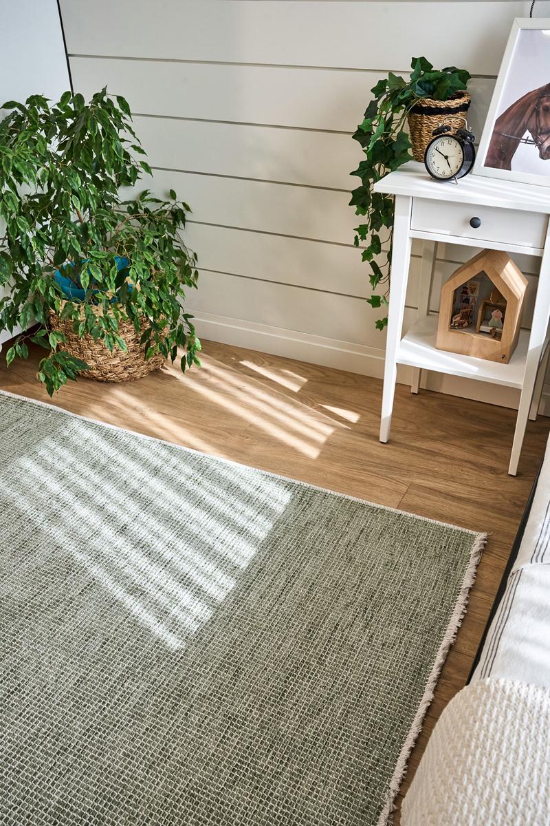 Light Green Textured Area Rug – Modern Minimalist Carpet for Living Room