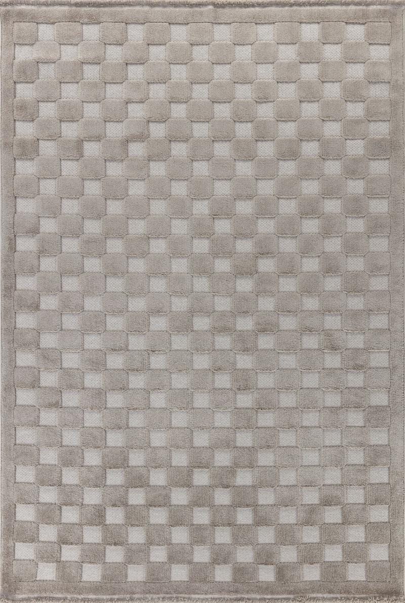 Contemporary Beige Basketweave Textured Area Rug – Modern Solid Neutral Carpet