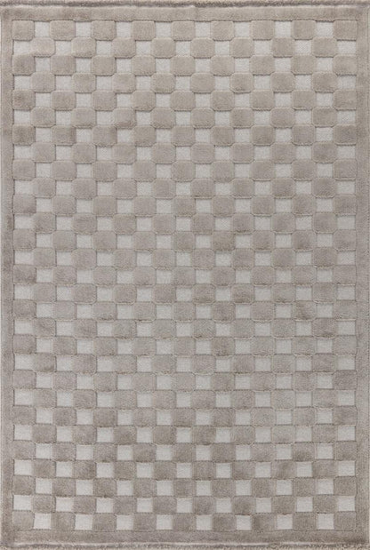 Contemporary Beige Basketweave Textured Area Rug – Modern Solid Neutral Carpet