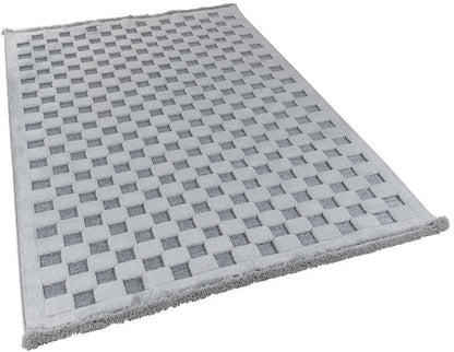 Contemporary Gray Basketweave Textured Area Rug – Modern Solid Neutral Carpet