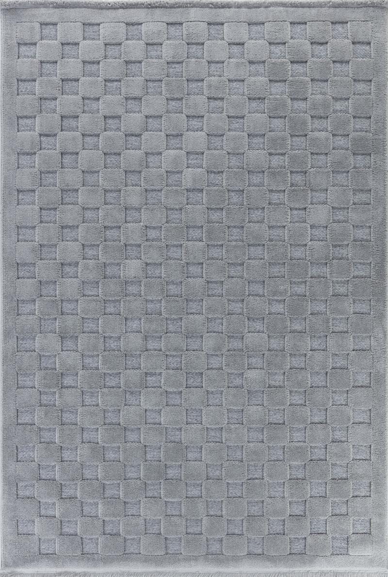Contemporary Gray Basketweave Textured Area Rug – Modern Solid Neutral Carpet