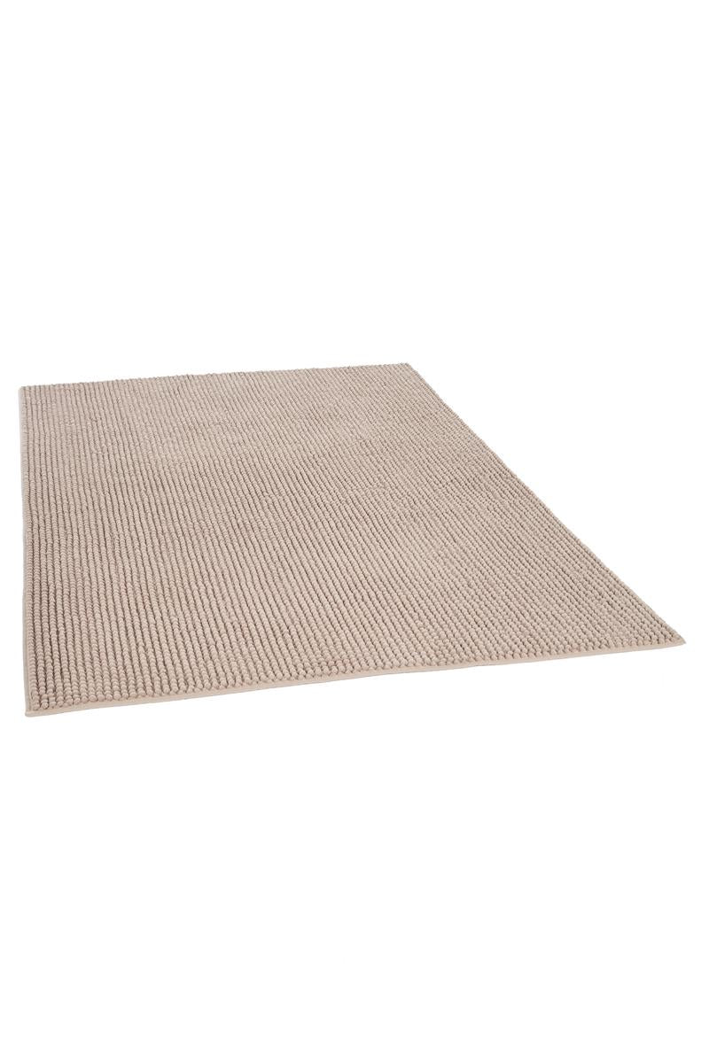 Contemporary Beige Textured Chenille Area Rug – Soft Bubble Loop Design Carpet