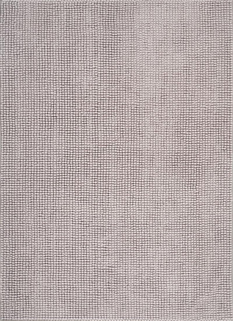 Contemporary Silver Textured Chenille Area Rug – Soft Bubble Loop Design Carpet