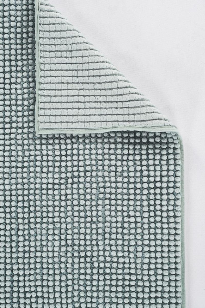Contemporary Mint Green Textured Chenille Area Rug – Soft Bubble Loop Design Carpet
