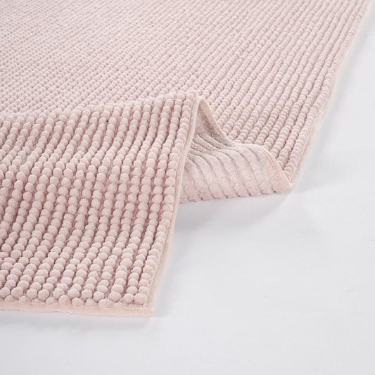 Contemporary Pink Textured Chenille Area Rug – Soft Bubble Loop Design Carpet