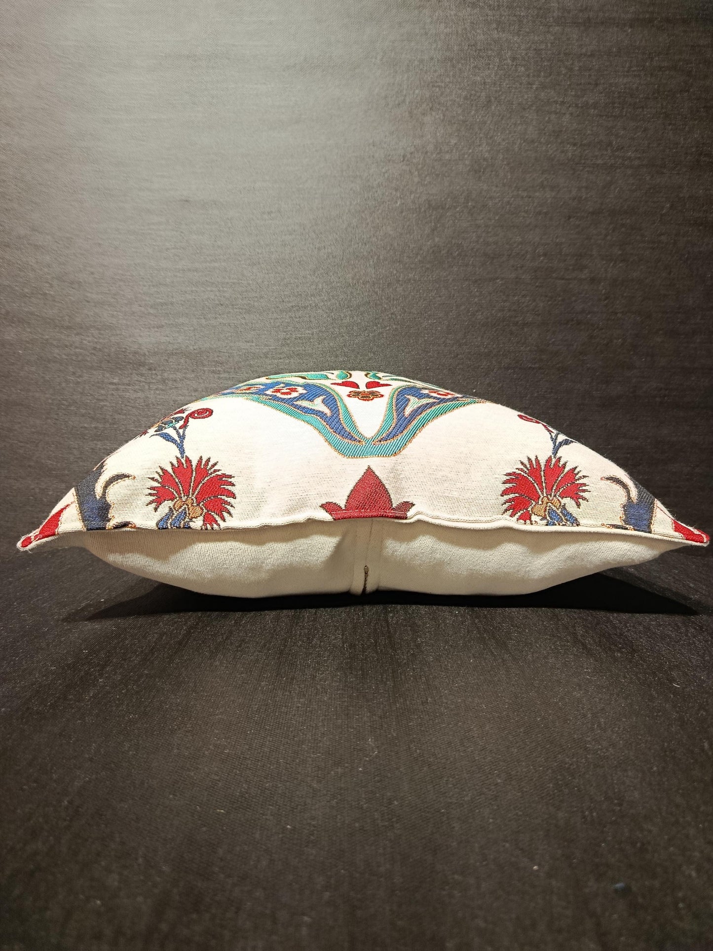 Ottoman Floral Gobelin Cushion Cover: Turkish Jacquard Tulip Pillow