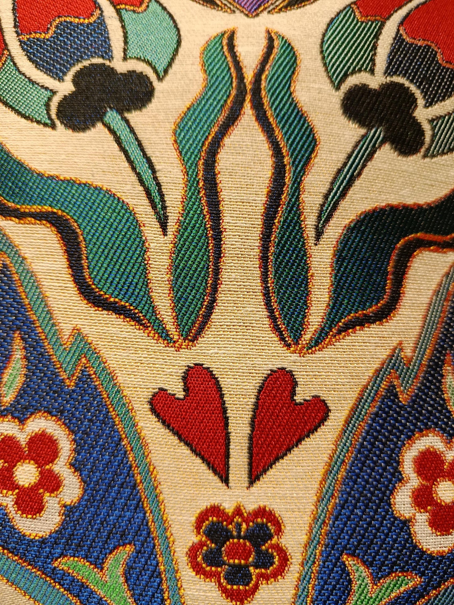Ottoman Floral Gobelin Cushion Cover: Turkish Jacquard Tulip Pillow