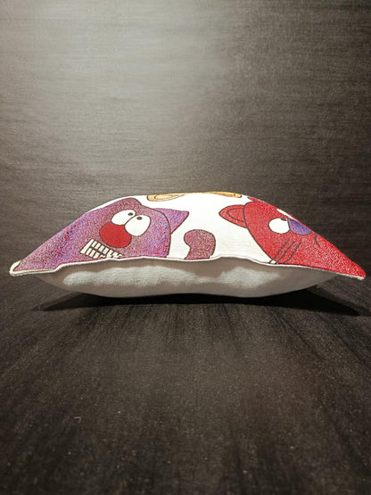 Cartoon Cat Gobelin Cushion Cover: Playful Home Decor (40x40cm)