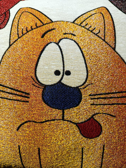 Cartoon Cat Gobelin Cushion Cover: Playful Home Decor (40x40cm)