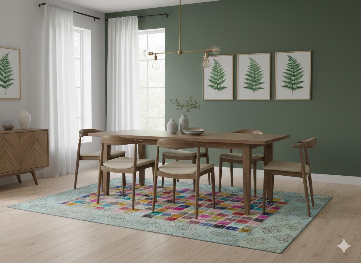 5'x8' Patchwork Turkish Rug: Handmade Wool Bohemian Area Rug