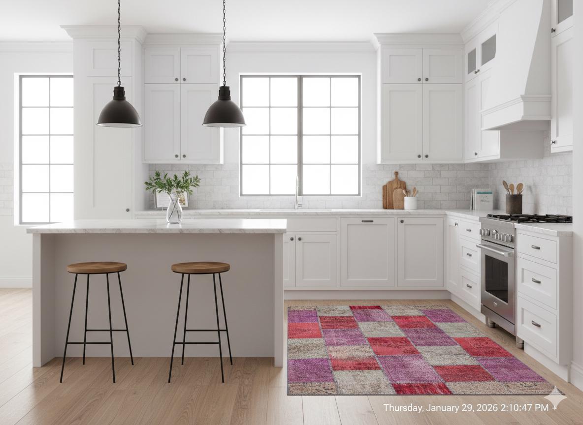 Handmade Turkish Patchwork Rug 6'x10' - Bohemian Wool Area Rug