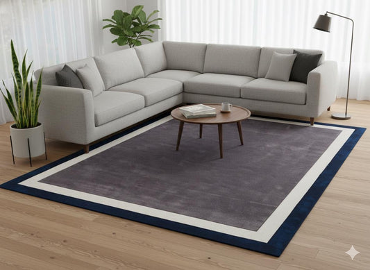 Hand Tufted Custom Rug: Contemporary Gray Viscose Rug