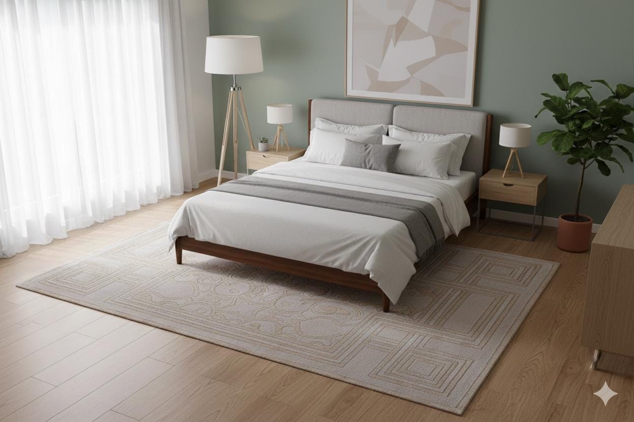Custom Hand-Tufted Viscose Rug: Contemporary Beige Design