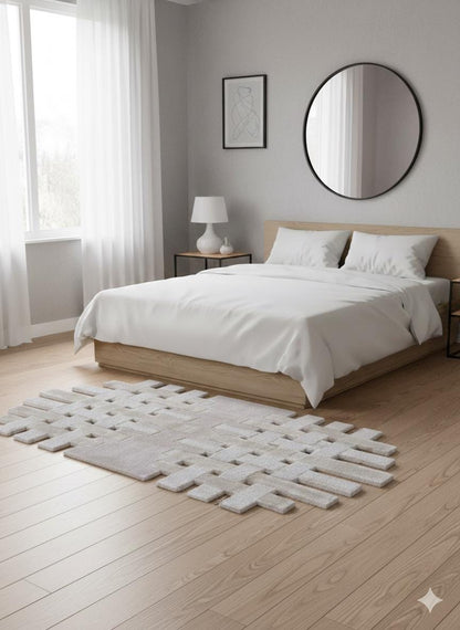 Hand Tufted Viscose Rug: Custom Designer Gray Rug