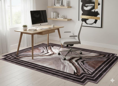 Custom Hand-Tufted Viscose Rug: Contemporary Beige Design