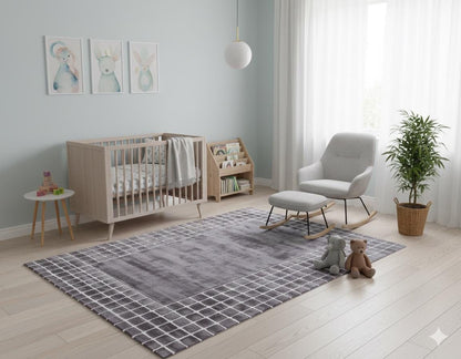Custom Hand-Tufted Viscose Rug: Contemporary Gray Design