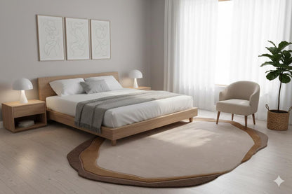 Custom Hand-Tufted Viscose Rug: Contemporary Beige Design