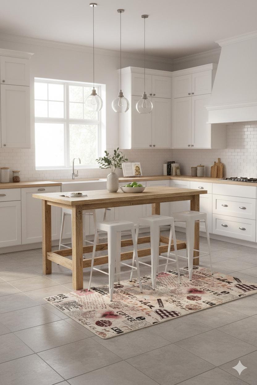Vintage Coffee Collage Kitchen Runner – Washable, Non-Slip Espresso Area Rug
