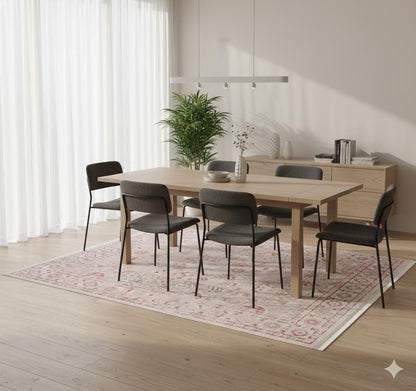 Blush Beige Turkish Style Rug: Faded Floral Area Carpet