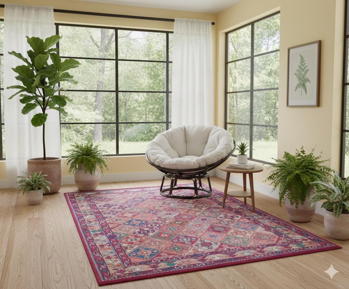 Red oriental Kazak Rug: Classic Vintage Washable Carpet
