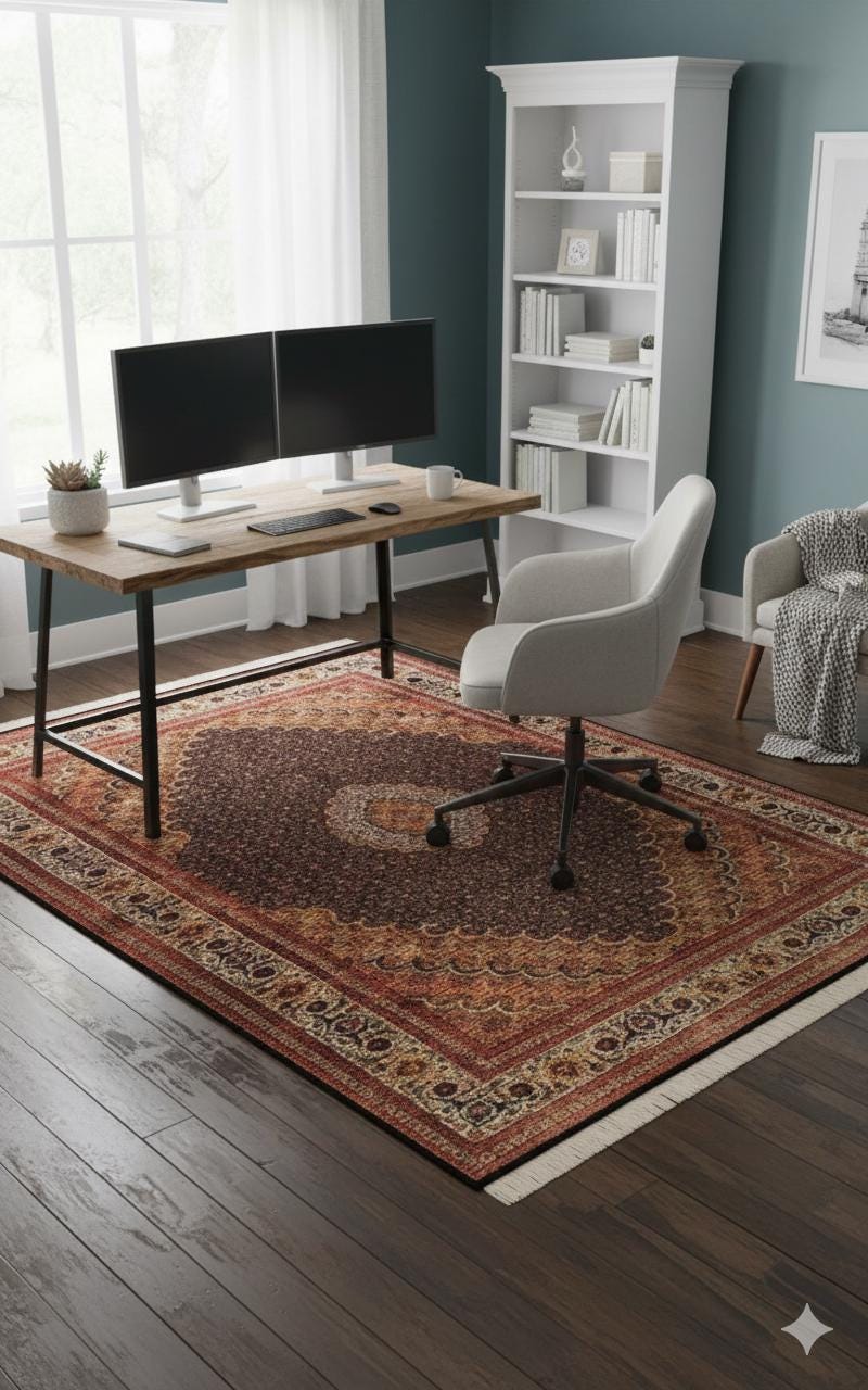 Black Vintage Rug: Washable Classic Rug with Tassels