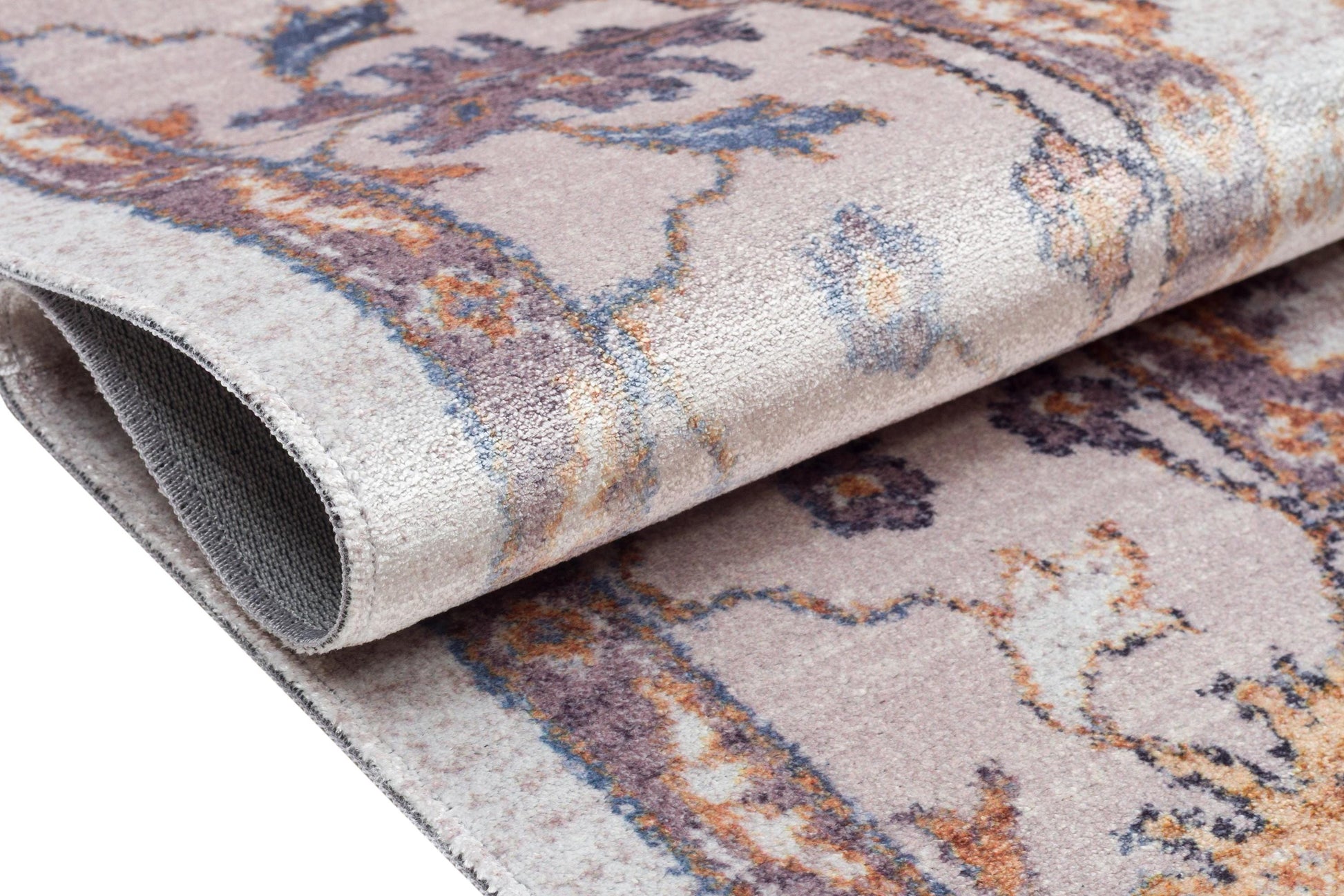 Beige Vintage Oriental Classic Rug: Washable Beige Oushak Carpet with Tassels