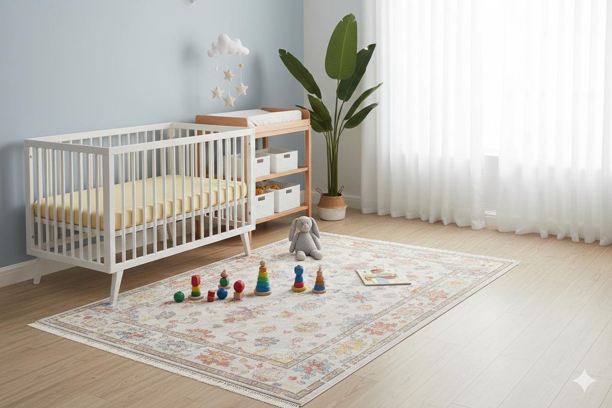 Beige Vintage Oriental Classic Rug: Washable Beige Oushak Carpet with Tassels