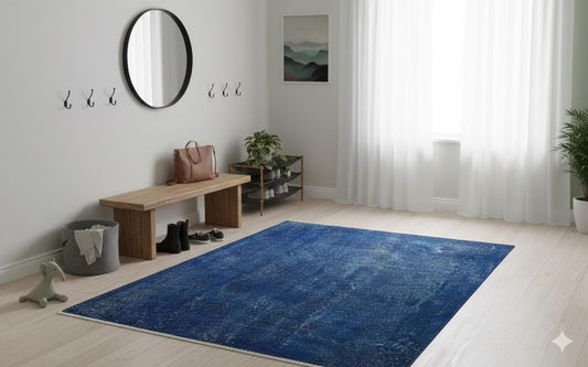 Vintage Turkish Rug: 100% Wool Anatolian Area Rug (4'6x7'7")