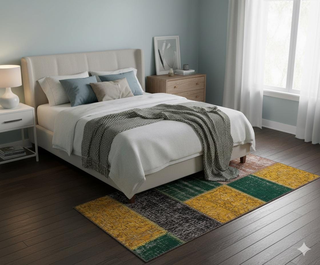 Handmade Wool Patchwork Runner Rug: Bohemian Turkish Rug (2.6x5.5 ft)