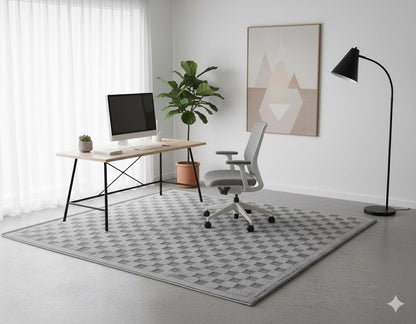 Contemporary Gray Basketweave Textured Area Rug – Modern Solid Neutral Carpet