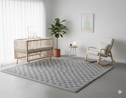 Contemporary Gray Basketweave Textured Area Rug – Modern Solid Neutral Carpet