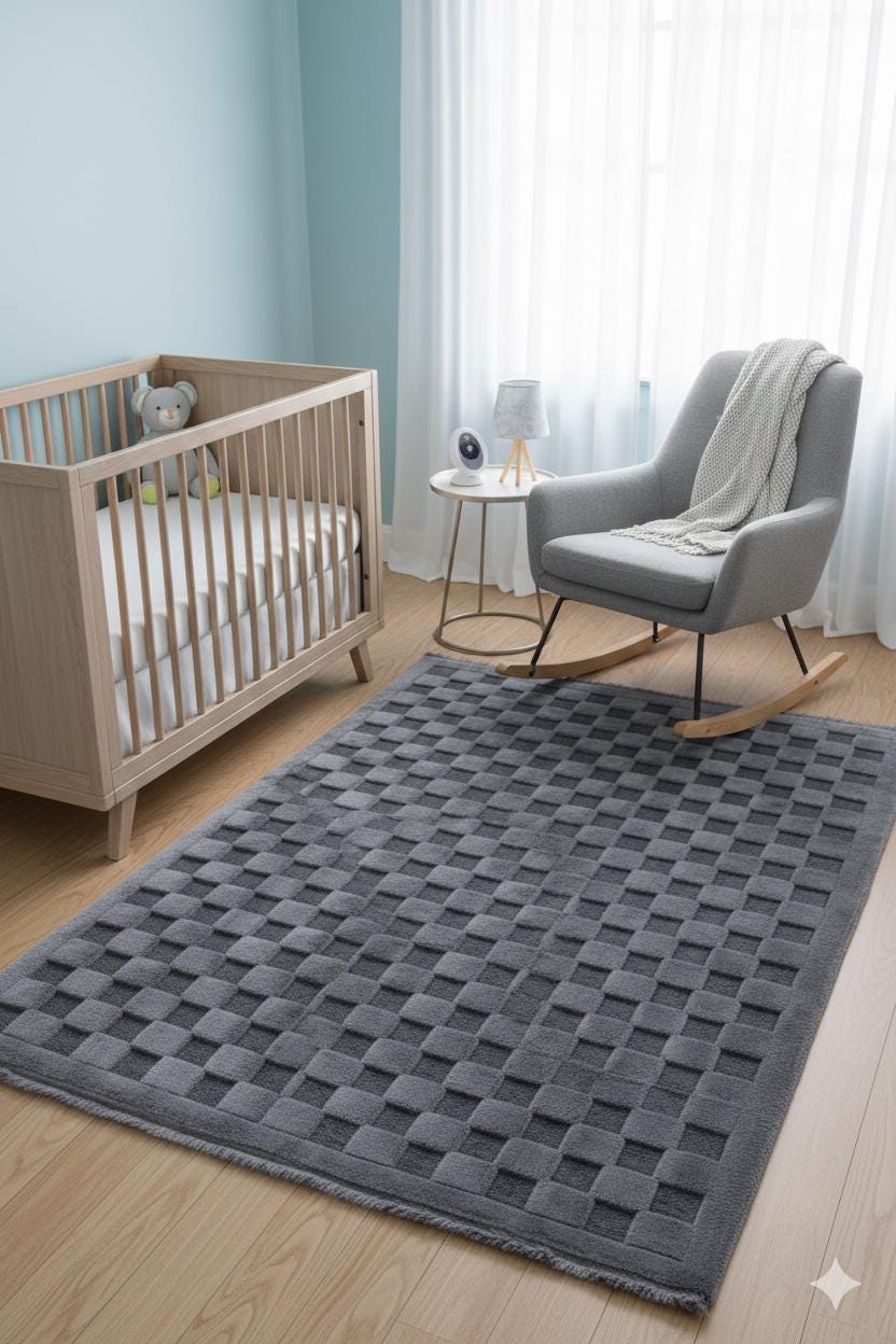 Contemporary Dark Gray Basketweave Textured Area Rug – Modern Solid Neutral Carpet