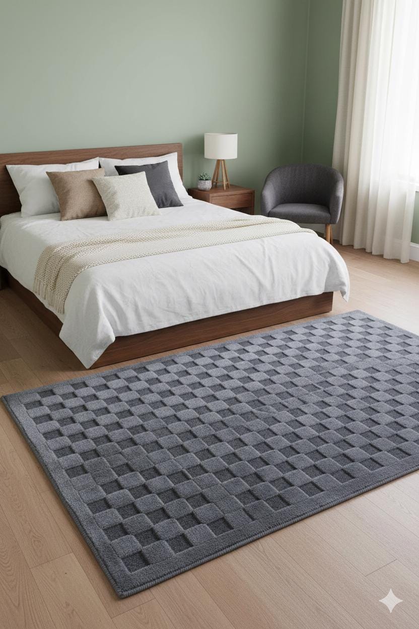 Contemporary Dark Gray Basketweave Textured Area Rug – Modern Solid Neutral Carpet