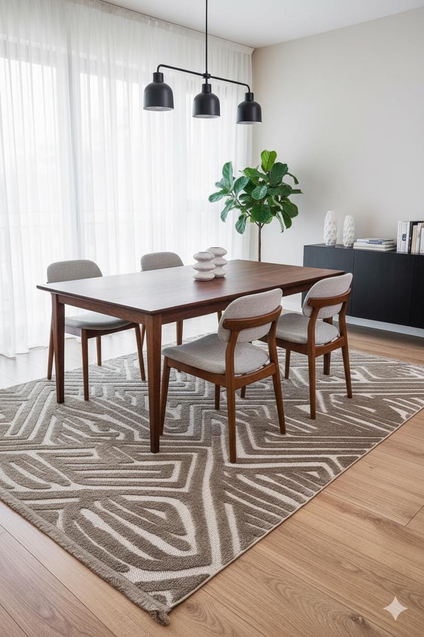 Contemporary White High-Low Pile Textured Area Rug – Modern Geometric Pattern Carpet